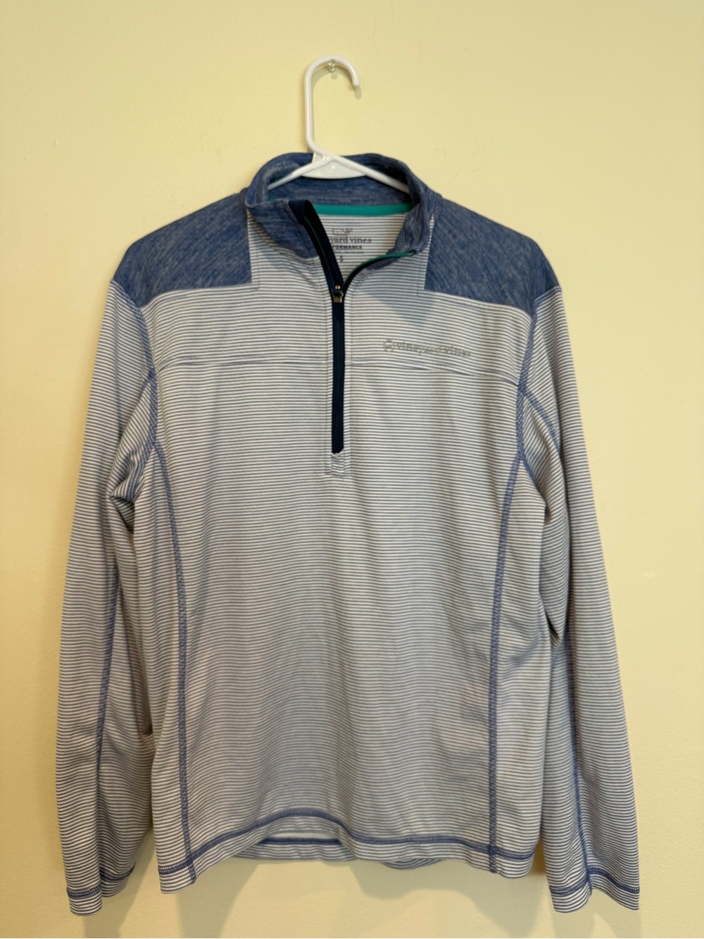 Vineyard Vines Small Men's Blue Stripe Quarter-Zip Pullover Jacket